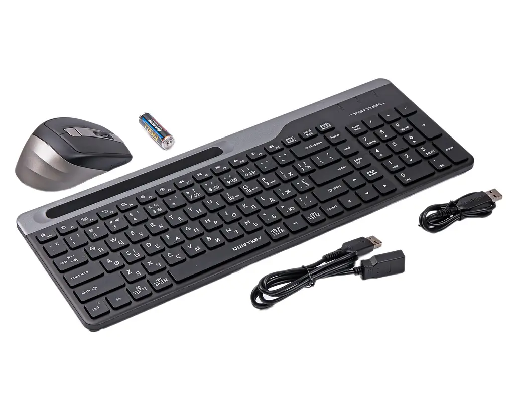Комплект (клавиатура и мышь) A4Tech FB2535CS Fstyler Wireless Smoky Grey - фото 4