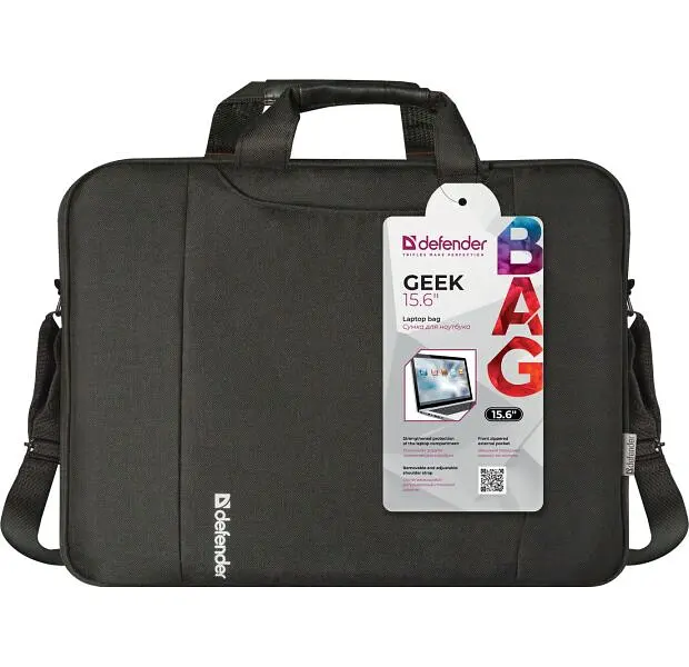 Сумка для ноутбука Defender Geek 15.6" Black (26084) - фото 2