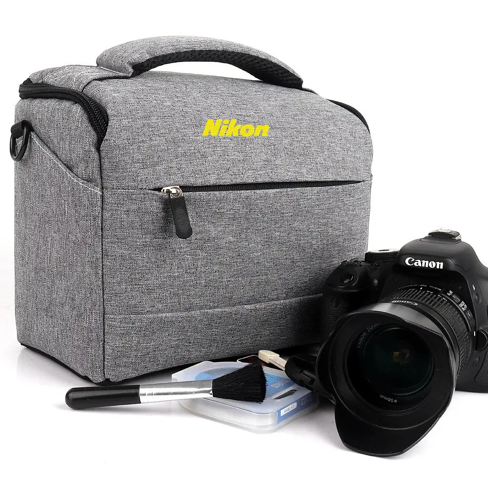 Сумка для фотоапарата Nikon D протиударний чохол Сірий із чорним (IBF063SB1) - фото 2