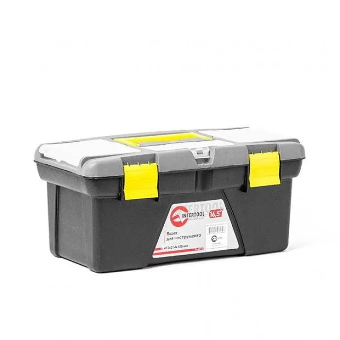 Ящик для інструментів INTERTOOL BX-0316 16.5" з органайзером та лотком 412×214×188 мм - фото 3