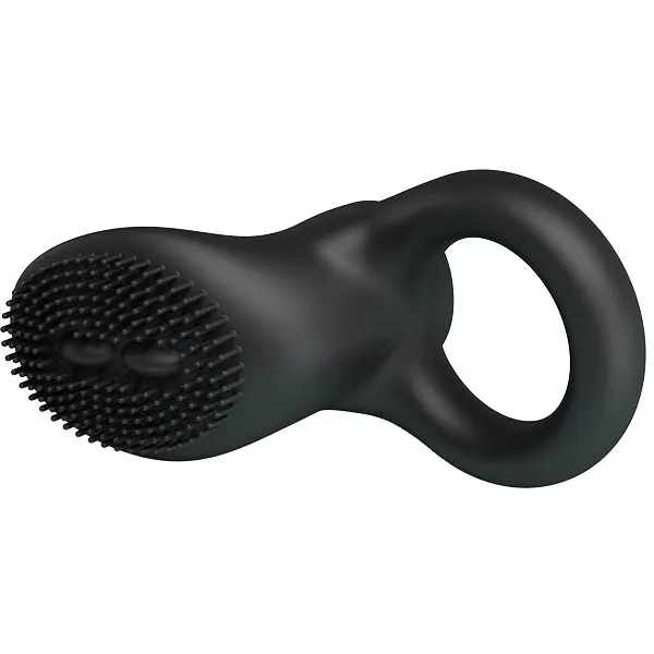 Віброкільце зі стимулятором із язичками Pretty Love LyBaile Cobra Penis Ring Vibrating Black, 5.1х2.6 см (чорний) - фото 3