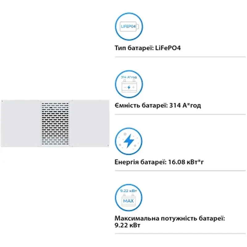 Батарея LiFePo4 Deye BOS-B-Pack16-A3, 51.2V 314Ah (BOS-B-Pack16-A3) - фото 4