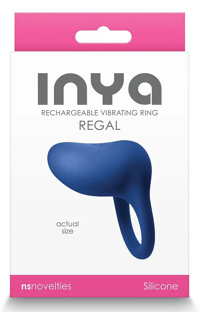 Виброкольцо для пар NS Novelties INYA Regal Blue силиконовое эрекционное кольцо, водозащита, аккумулятор - фото 3