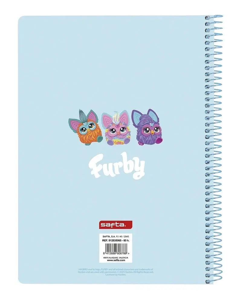 Блокнот Safta Furby А5 небесно-блакитний на спіралі - фото 2