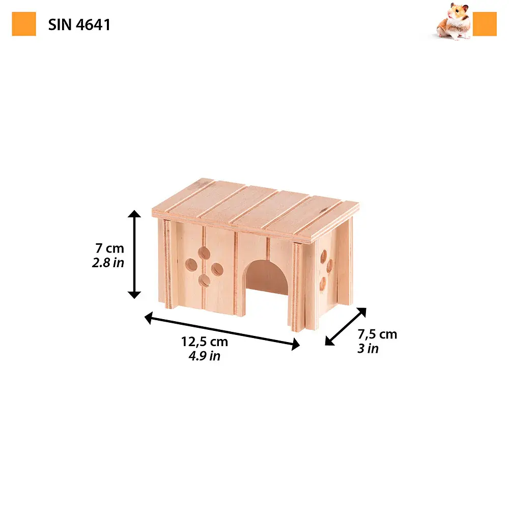 Будиночок для гризунів Ferplast SIN 4641 дерев'яний 12,5x7,5x7 см 84641099 - фото 2