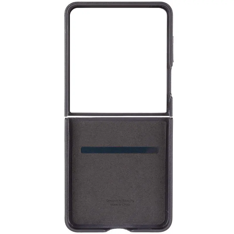 Шкіряний чохол Leather Case (AAA) для Samsung Galaxy Z Flip7 Dark Gray - фото 3