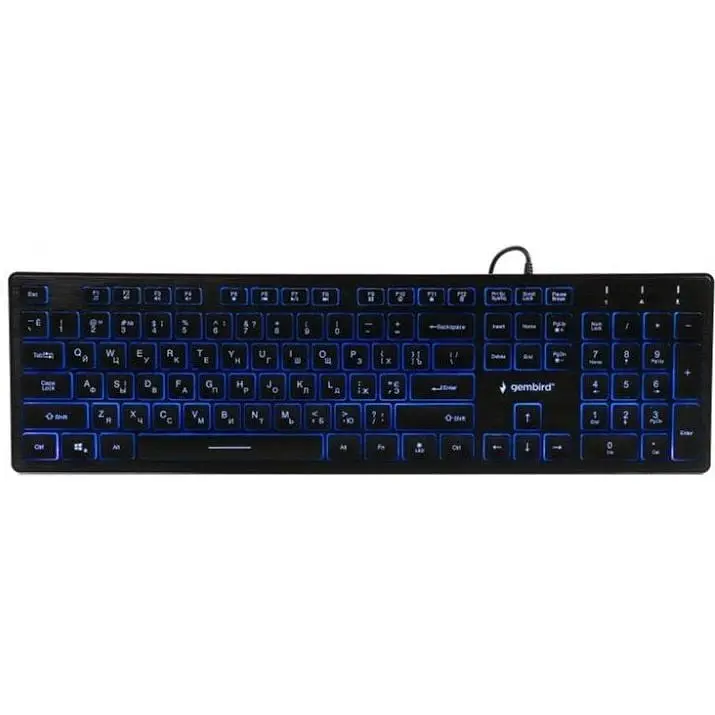 Клавиатура проводная Gembird KB-UML3-01-UA USB Black с подсветкой - фото 2
