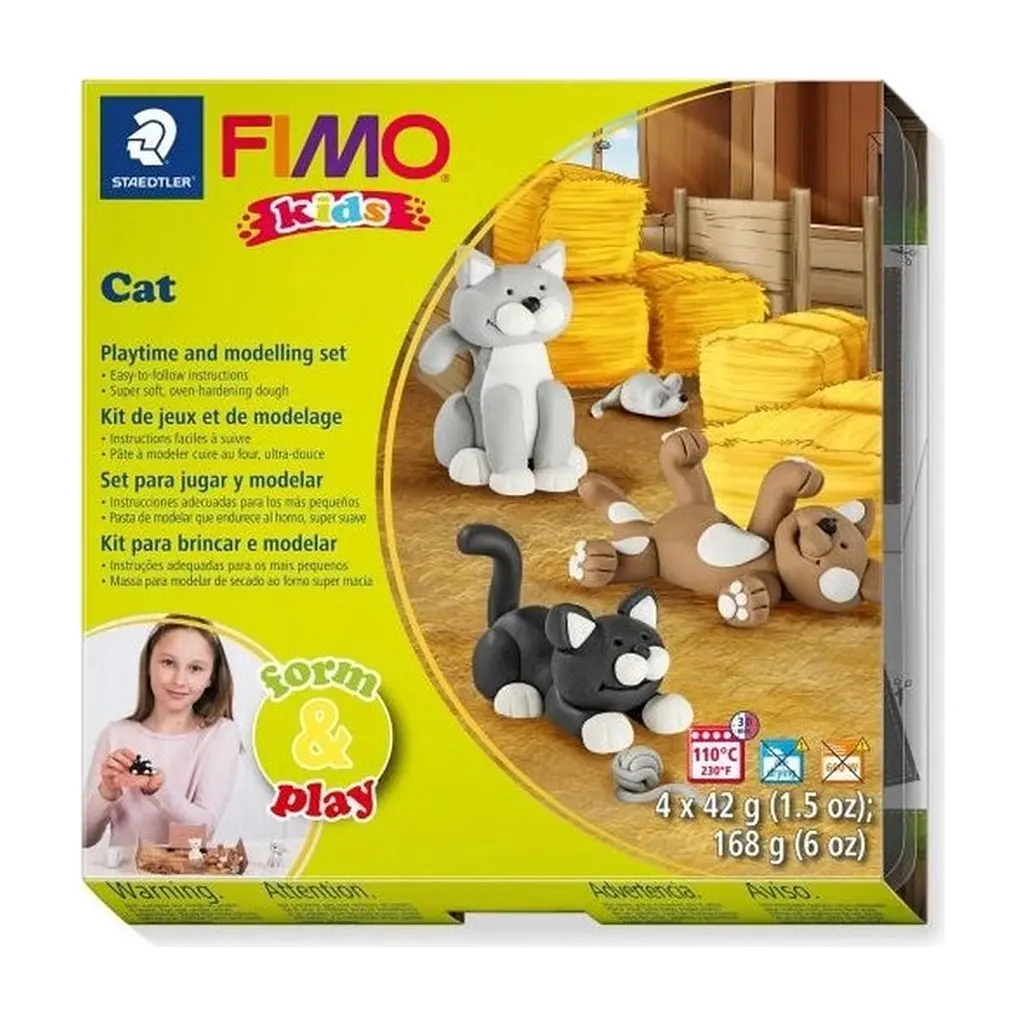 Набір для творчості Fimo kids Котики 4 кольори х 42 г (4007817032596)