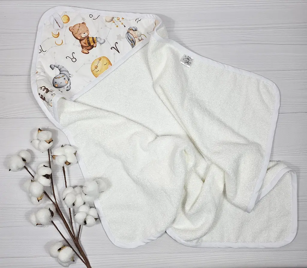 Дитячий рушничок-куточок 80х80 a.l.babybox Зодіак Білий - фото 2
