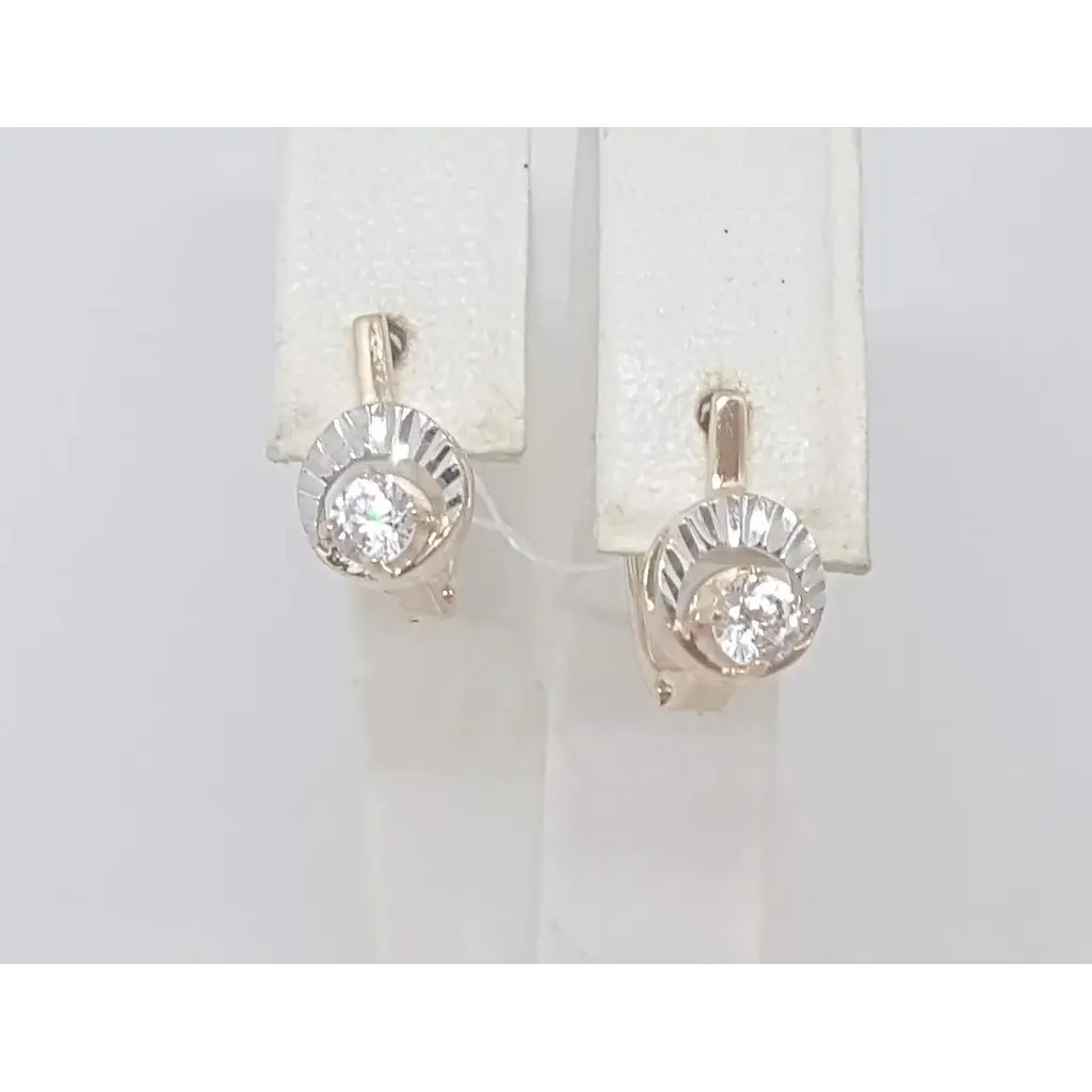 Золоті сережки Імперія золота з фіанітами. СВ874И - фото 3