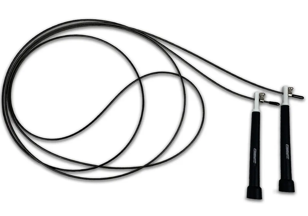 Швидкісна скакалка EasyFit Speed Cable Rope 3 м зі сталевим тросом чорна - фото 3