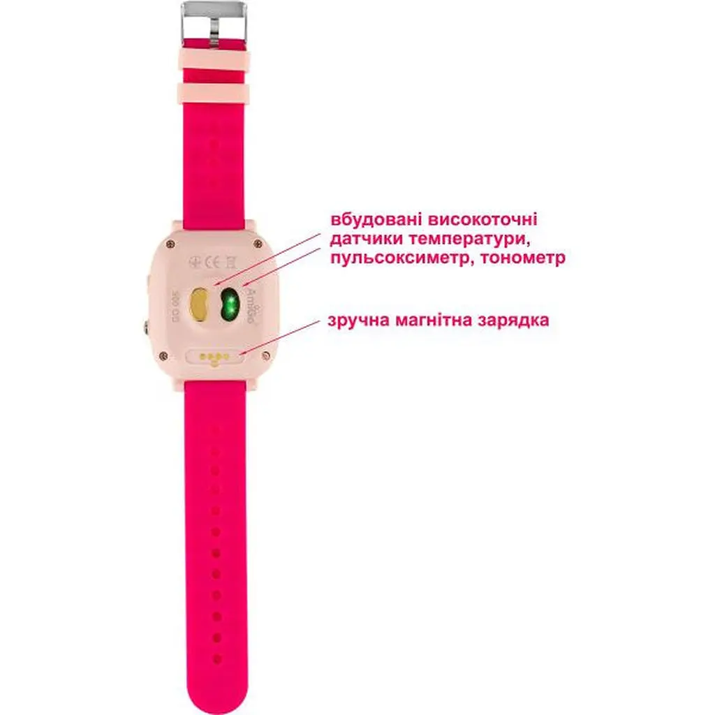 Дитячий смарт-годинник AmiGo GO005 4G WIFI Thermometer Pink Рожеві - фото 5