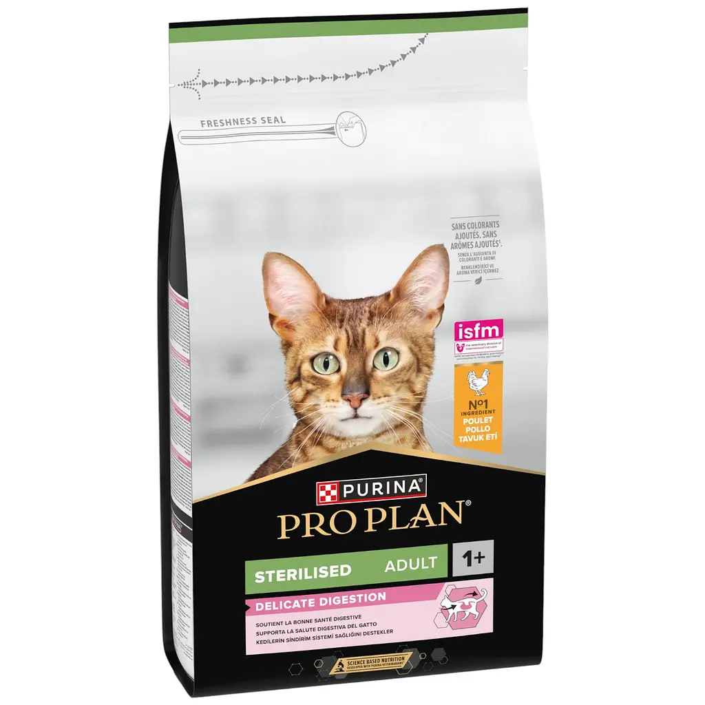 Сухой корм для кошек Purina Pro Plan Sterilised Adult 1+ Delicate Digestion для стерилизованных с чувствительным пищеварением со вкусом курицы 1,5 кг  - фото 1