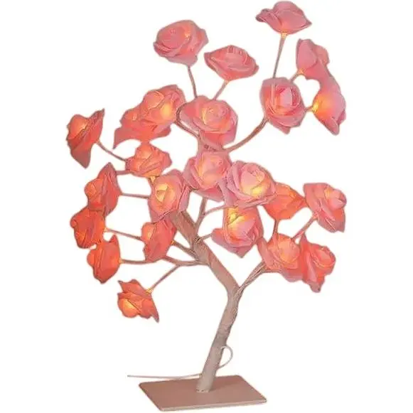 Лампа настільна XPRO NNG-05 24 LED  Дерево рожева роза теплий світ 220V (44897-NNG-05_276) - фото 1