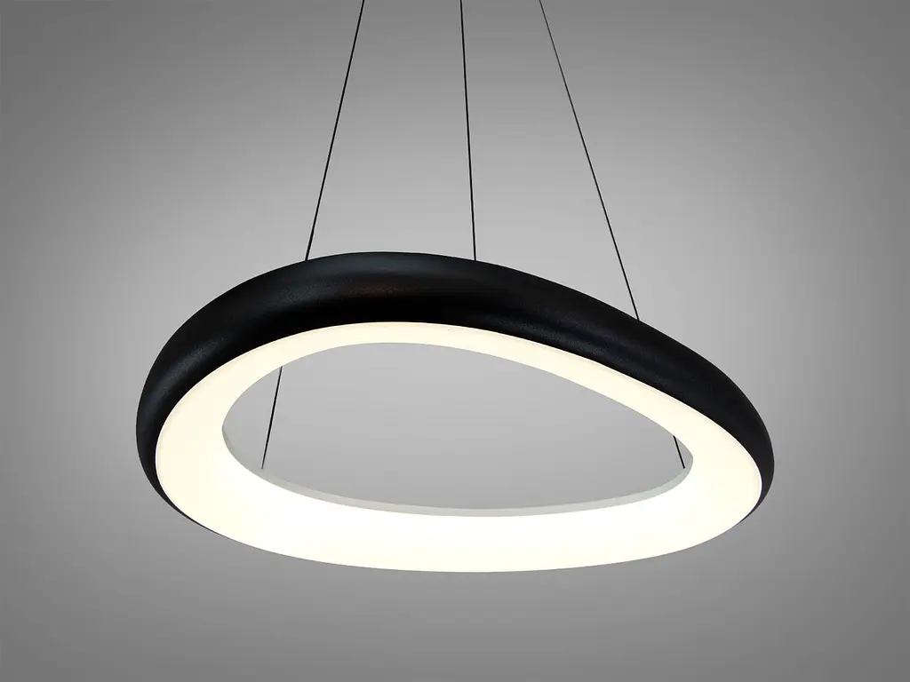 Сучасна підвісна LED люстра кільце для кухні Diasha 0472A BK чорна 54 см 36W регульована за висотою - фото 3