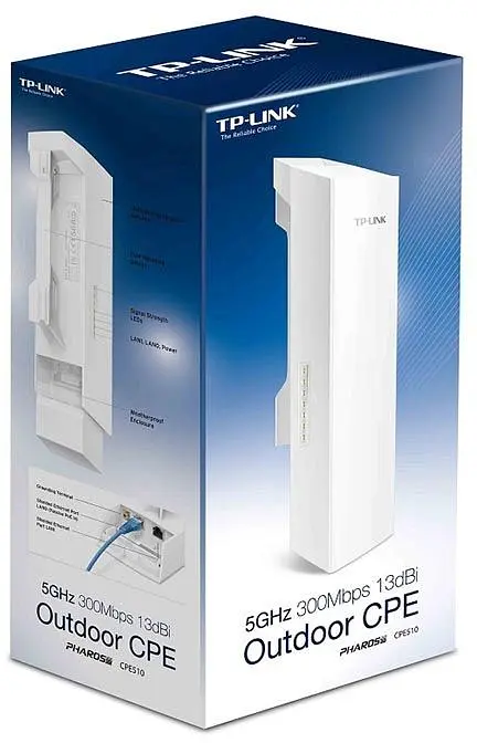 Точка доступу TP-Link CPE510 (2xLAN, Wi-Fi N300 5 ГГц, PoE) - фото 2