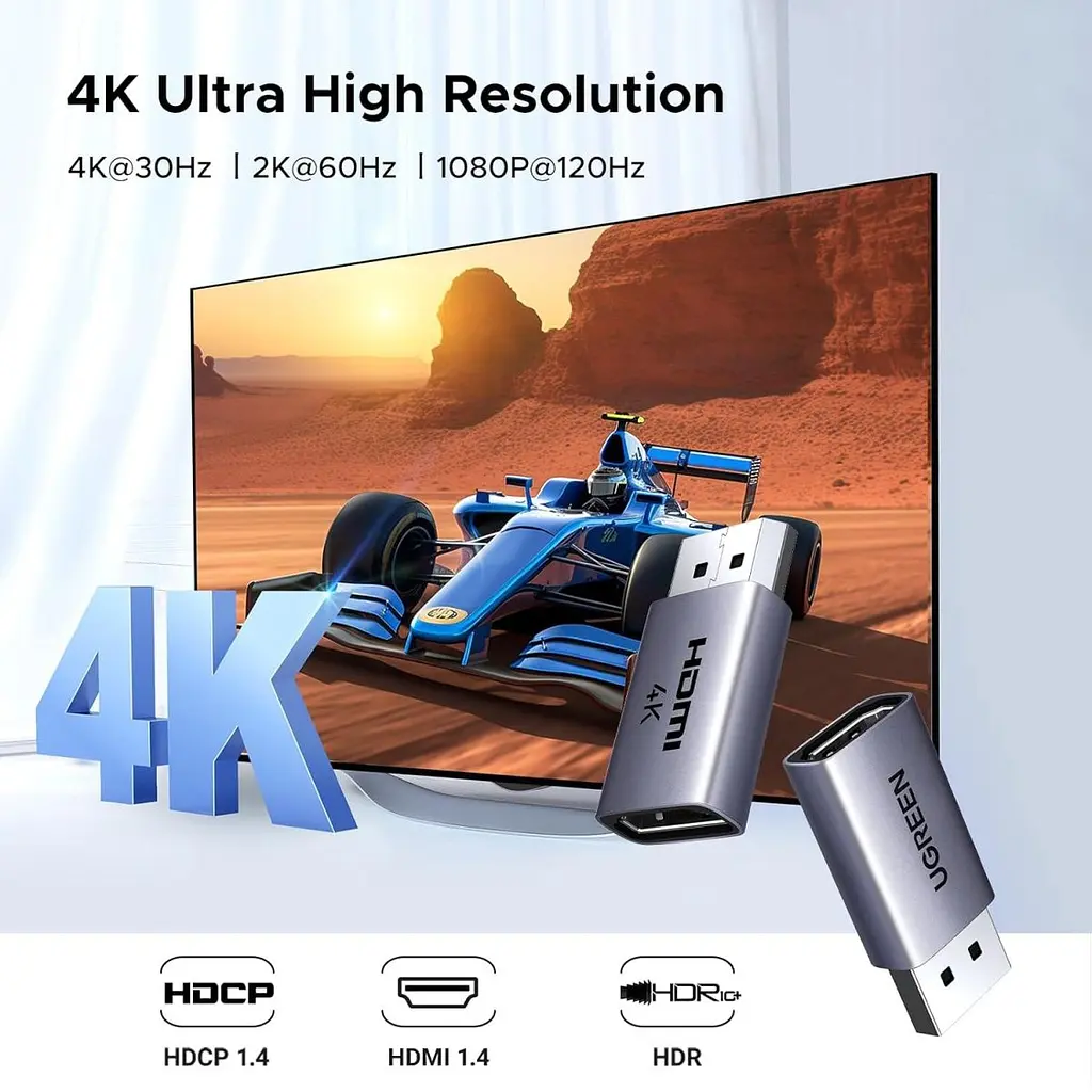 Перехідник Ugreen DP130 DisplayPort — HDMI 4K 2 шт. сірий (55935) [175317] - фото 8