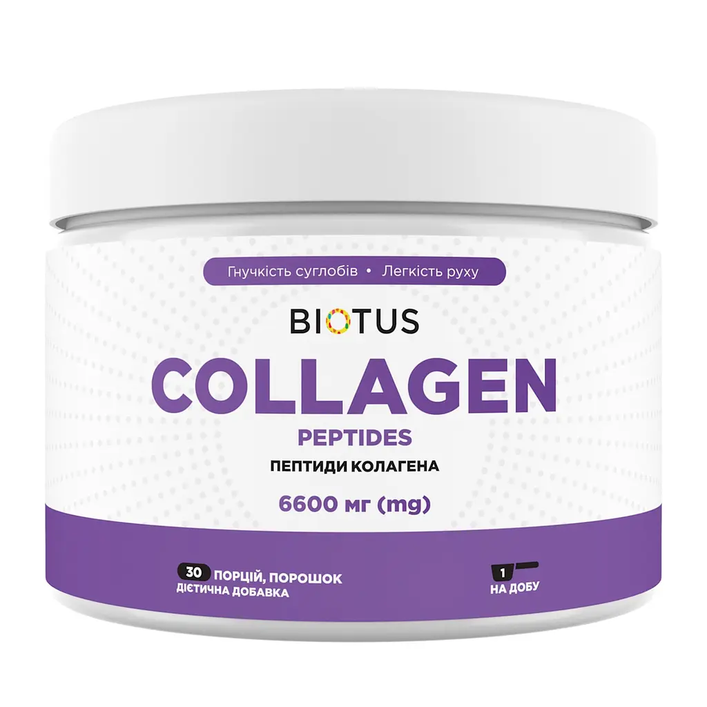 Пептиди колагену, тип 1 та 3, CollagenPeptides, 6600 мг, 198 г Biotus vit0001340