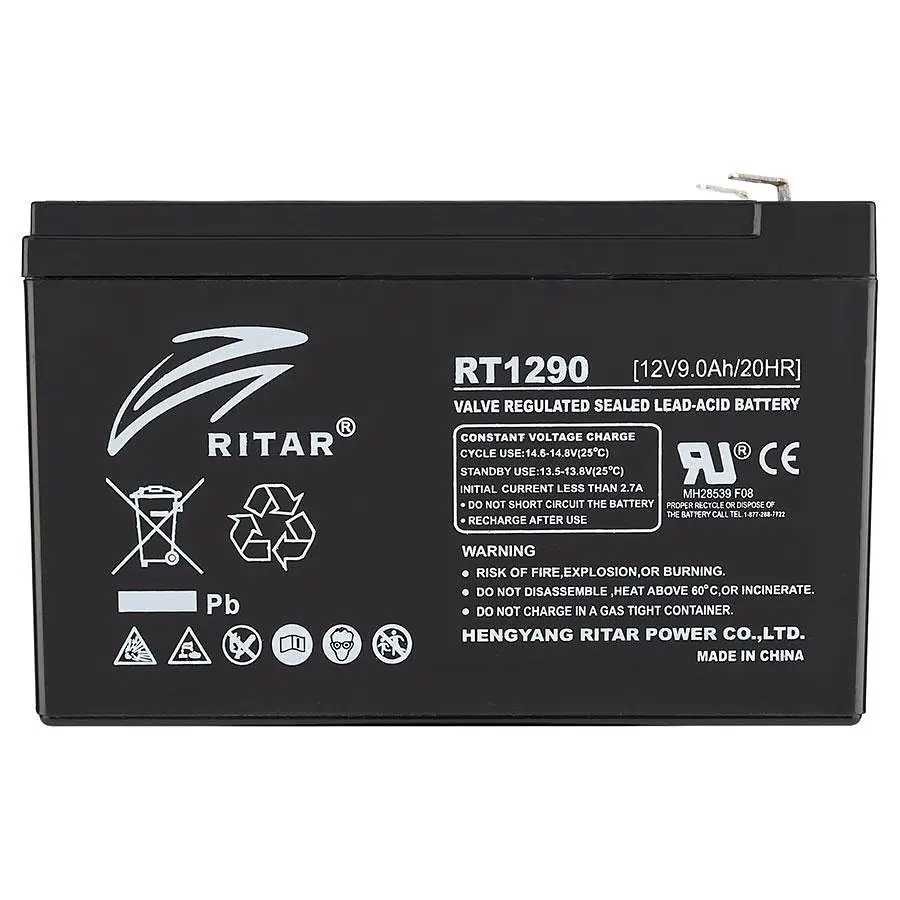 Акумуляторна батарея Ritar 12V 9Ah AGM RT1290, Чорний Case, 151x65x94, 2.3kg - фото 2