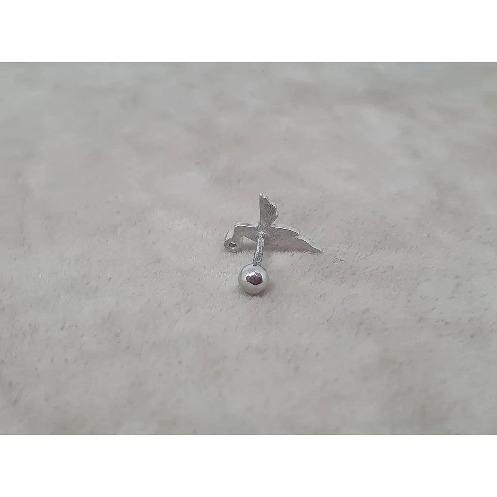 Серебряная серьга для пирсинга хеликса Ирий с фианитами. 40109ШТ - фото 2