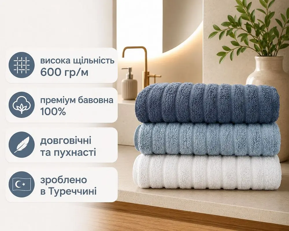 Набір турецьких махрових рушників Cestepe MicroCotton Premium 3 штуки 50x90 Ezgi 7 щільність 600 г/м2 - фото 2
