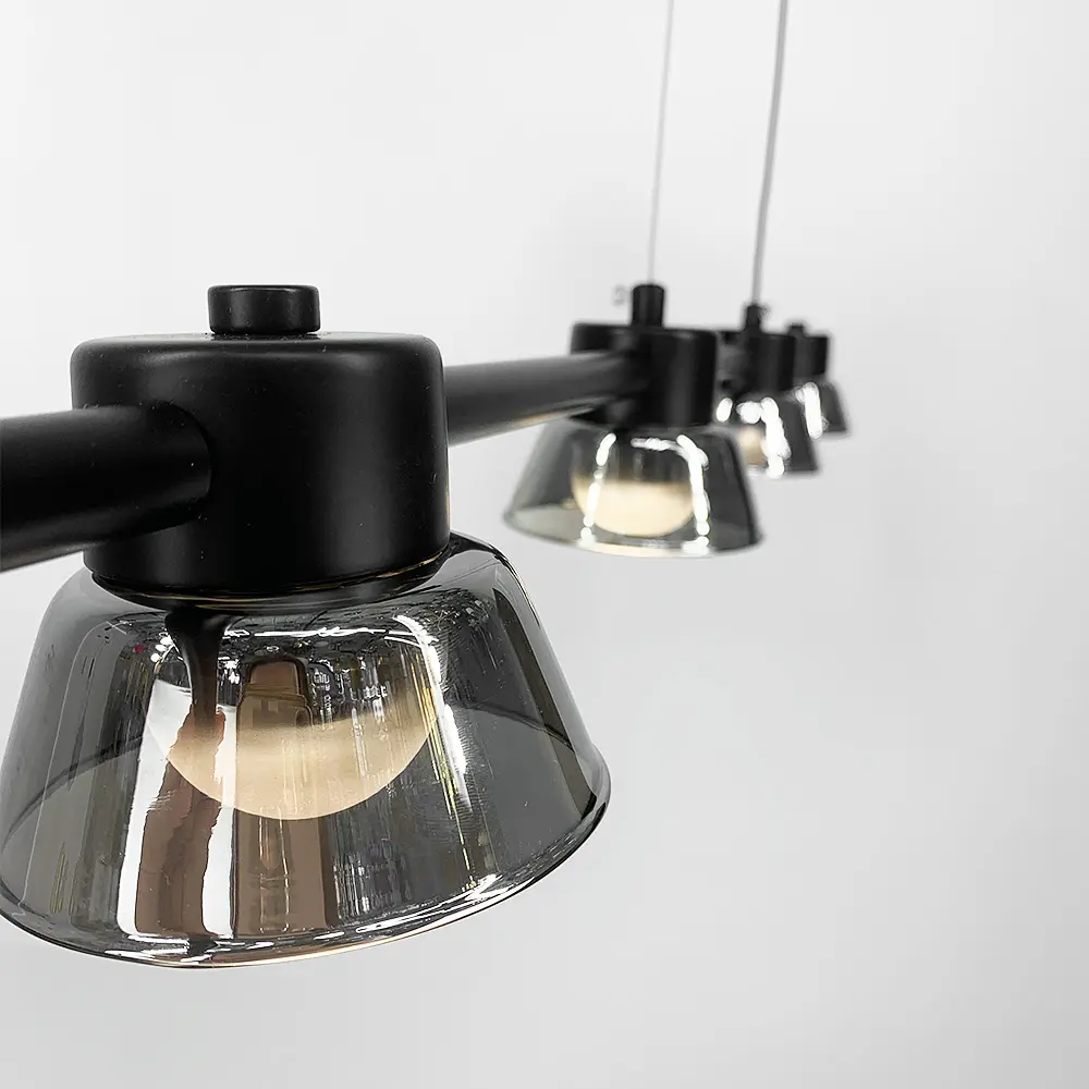 Удлиненная люстра HILDFRID на 4 плафона Line.F MJ 179L-950 BK - фото 3