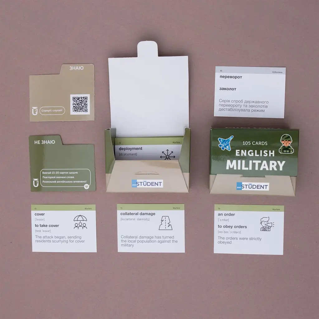 Картки для вивчення англійської мови English Student. Military English - фото 2