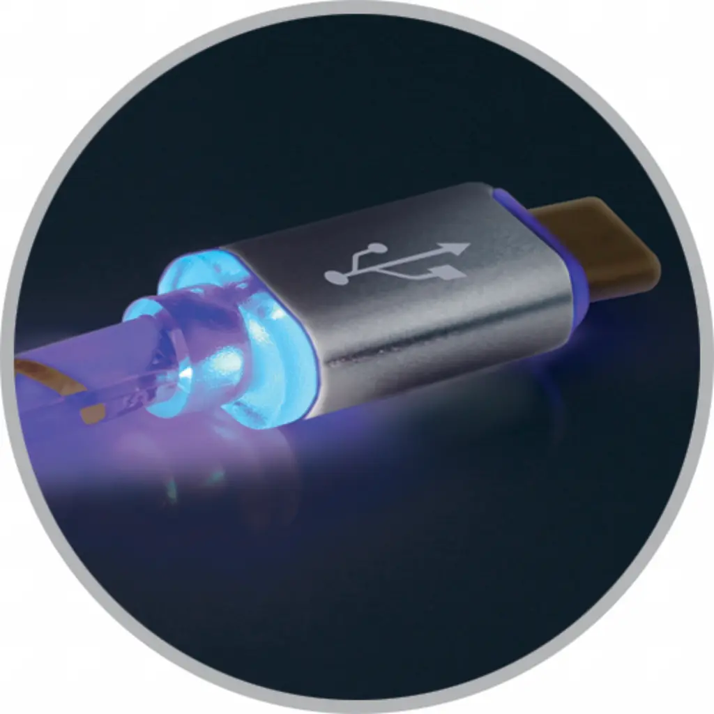 Дата кабель USB 2.0 AM to Micro 5P 1.0m GrayLED backlight Defender (87554) - фото 4