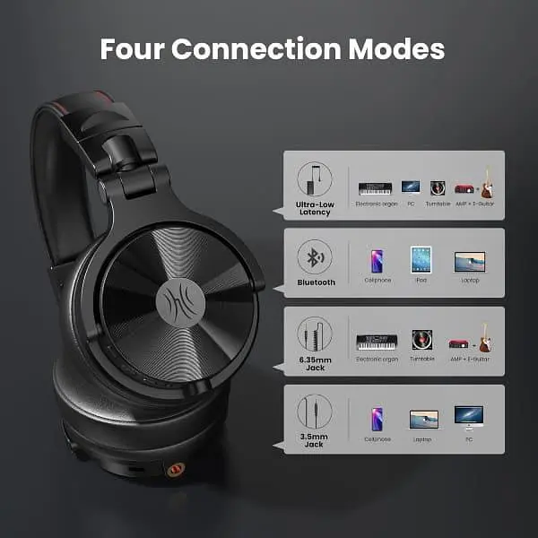 Навушники OneOdio Studio Max 1 Bluetooth Hi-Res Wireless/LDAC +3,5мм/6,35мм Audio (Studio Max 1 Black) - фото 3