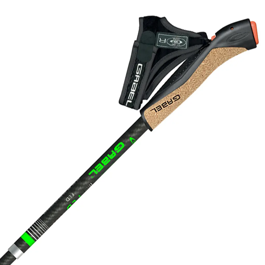 Палки для скандинавской ходьбы Gabel FLD Carbon 115 Черный-Салатовый - фото 2