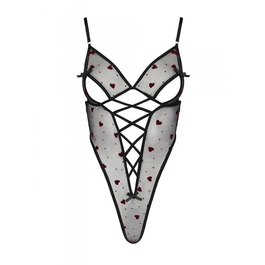 Еротичний боді з малюнком Passion LOVELIA BODY S/M, black - фото 5