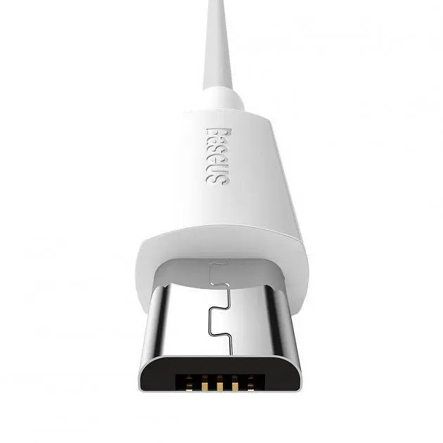 Кабель Baseus Simple Wisdom Data Cable Kit Cable USB to Micro 2.1A (2шт.) 1.5m TZCAMZJ-02 White - фото 5