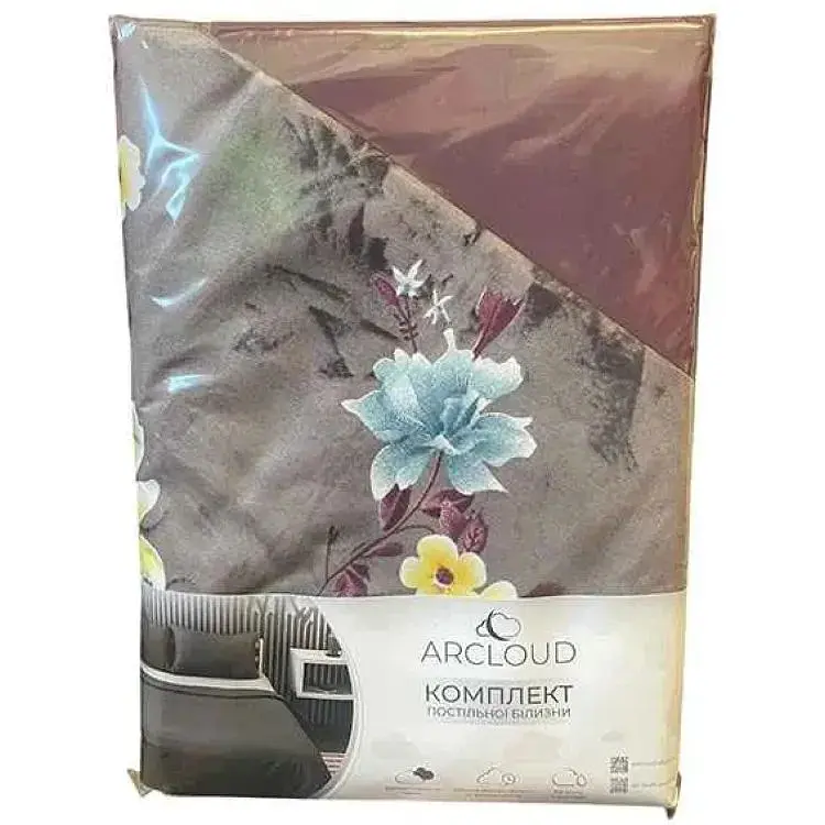 Комплект постільної білизни ARCLOUD 2-х сп Printed 10055-9 80г/м2 CLOSED 18-1411 Plum Wine мікрофібра