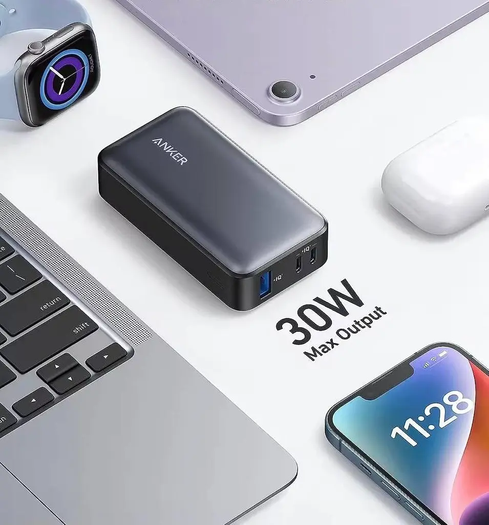 Павербанк Anker 533 10000 mAh 30 W з наскрізною зарядкою та індикатором заряду Повербанк для телефону та ноутбука - фото 6