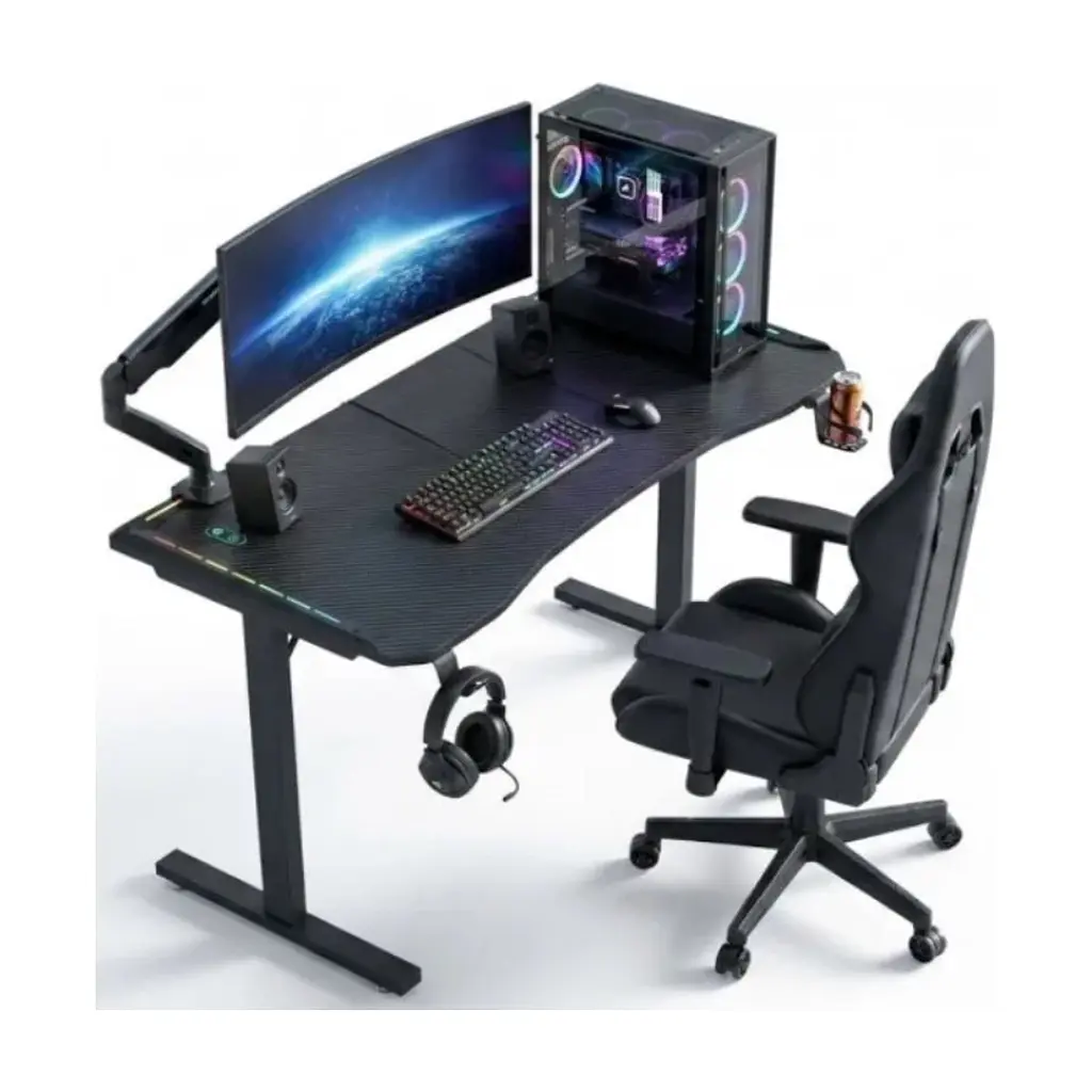 Комп'ютерний стіл GT Racer T-1452 Black (T-1452 (140x60x73) Black) - фото 7