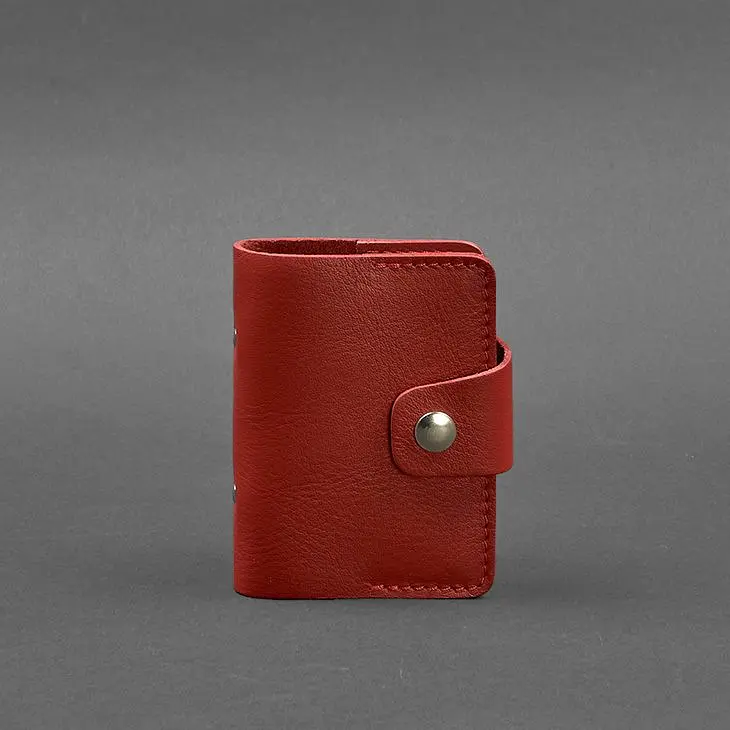 Женский кожаный кард-кейс 7.1 (Книжечка) красный - фото 6