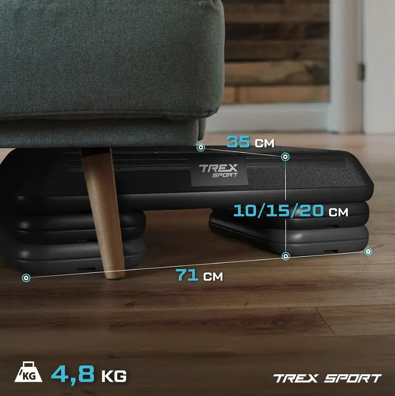 Степ платформа Trex Sport TX-038PAS до аеробіки 3-рівнева чорна - фото 10