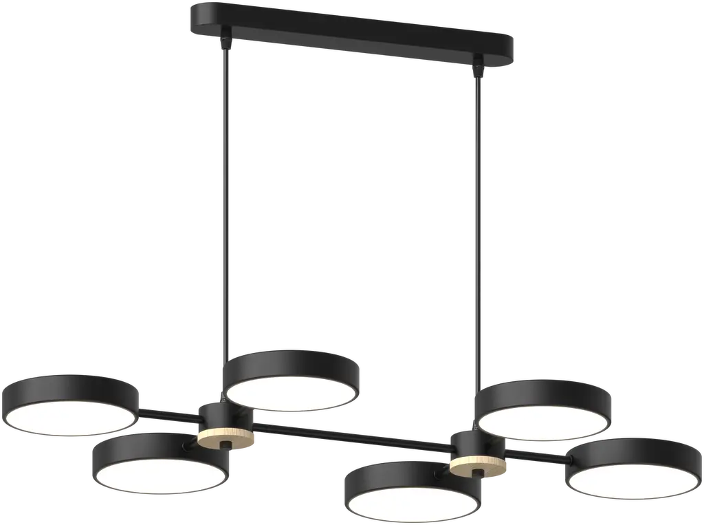 Люстра подвесная светодиодная Sirius B X13284/6 BK+WOOD черная - фото 3