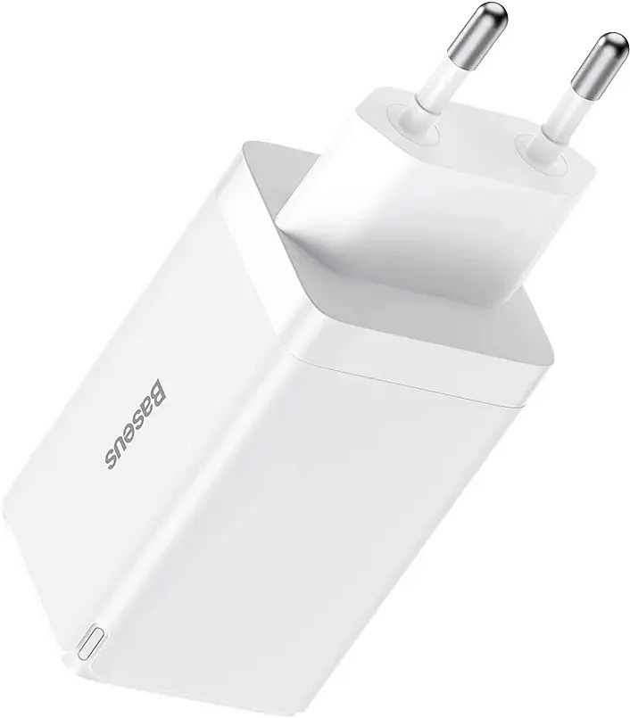Мережевий зарядний пристрій Baseus GaN5 Pro 2C+U 65W EU with Type-C to Type-C 1m white (CCGP120202) - фото 3