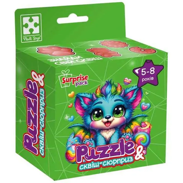 Пазли VLADI TOYS із сюрпризом "Бірюзовий дракончик" VT8030-04