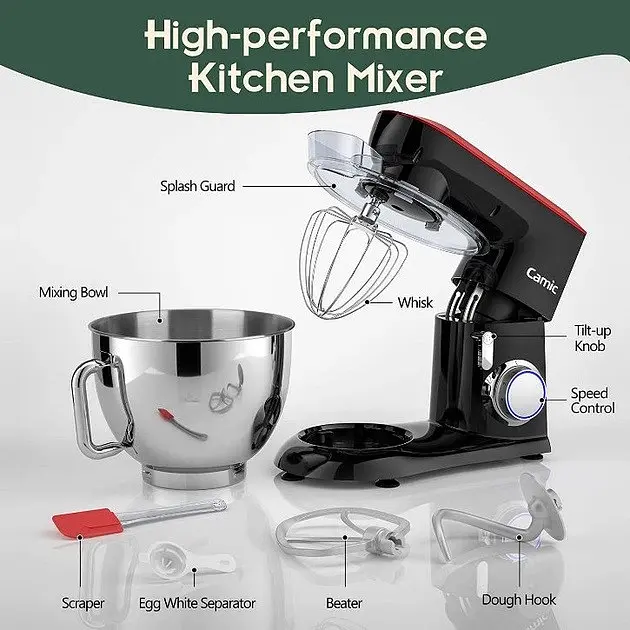 Міксер планетарний - тістоміс Camic SM-1571N 1800W Metal 9 л - фото 9