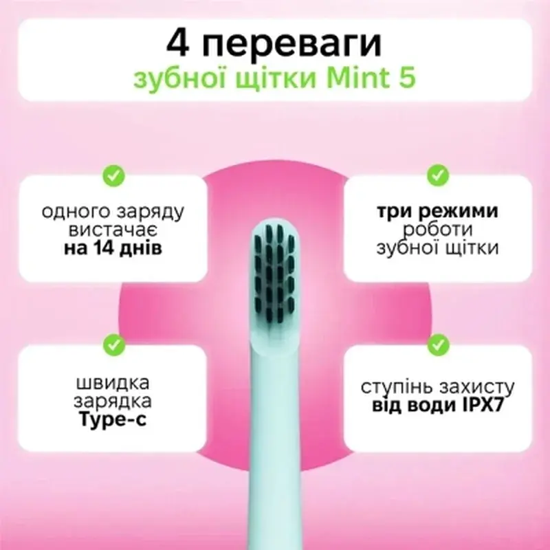 Електрична зубна щітка Enchen Mint5 Sonik Blue (MINT5-B) - фото 8
