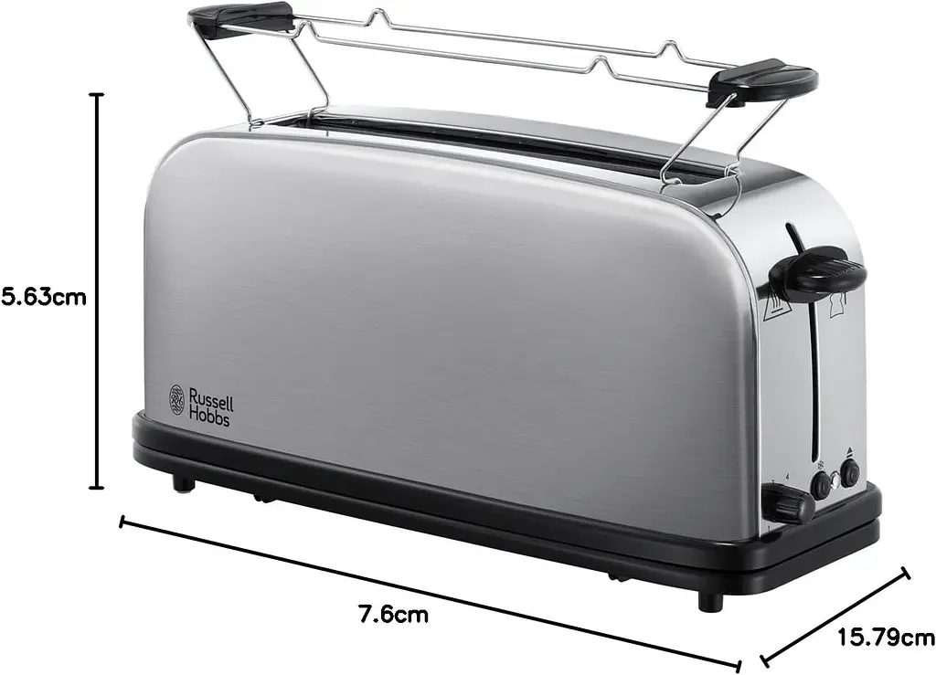 Тостер Russell Hobbs Oxford 1000 Вт метал довгі слоти сріблястий - фото 8