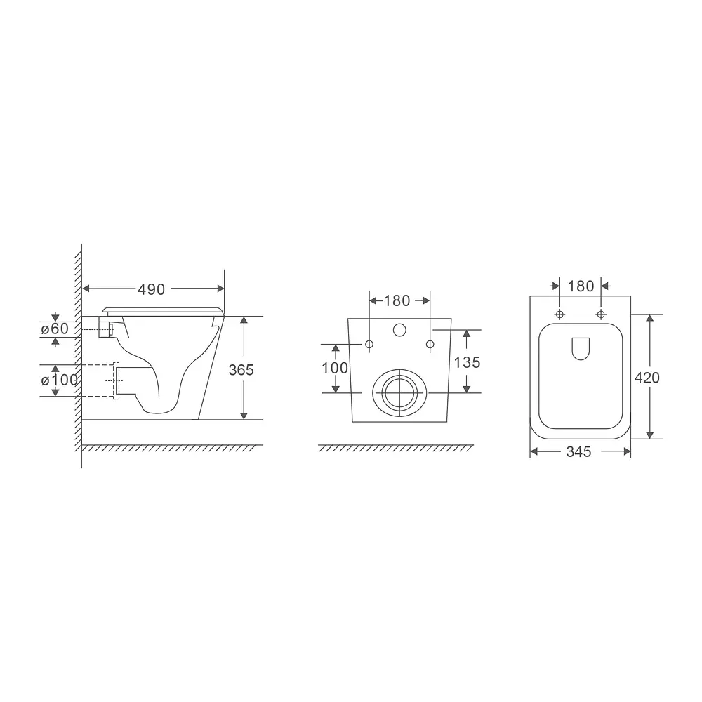 Комплект Grohe Set унітаз Quadro-0301-T3 + Інсталяція 38536001 + панель 38732000 38536001QUADRO0301T3, Білий - фото 10