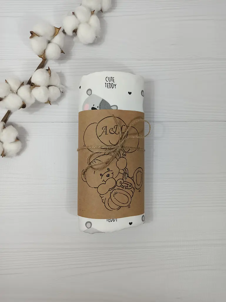 Пелюшка дитяча багаторазова непромокальна a.l.babybox Медвежонок в звездах 50х80 см Різнокольоровий (NM 8154168) - фото 3