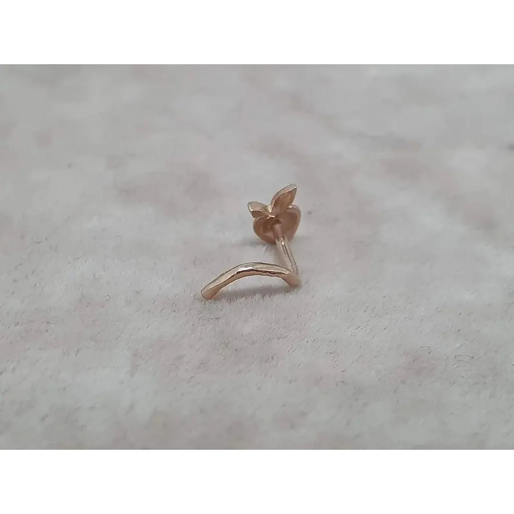 Золотая серьга-пирсинг в нос Dear. 1034 - фото 3