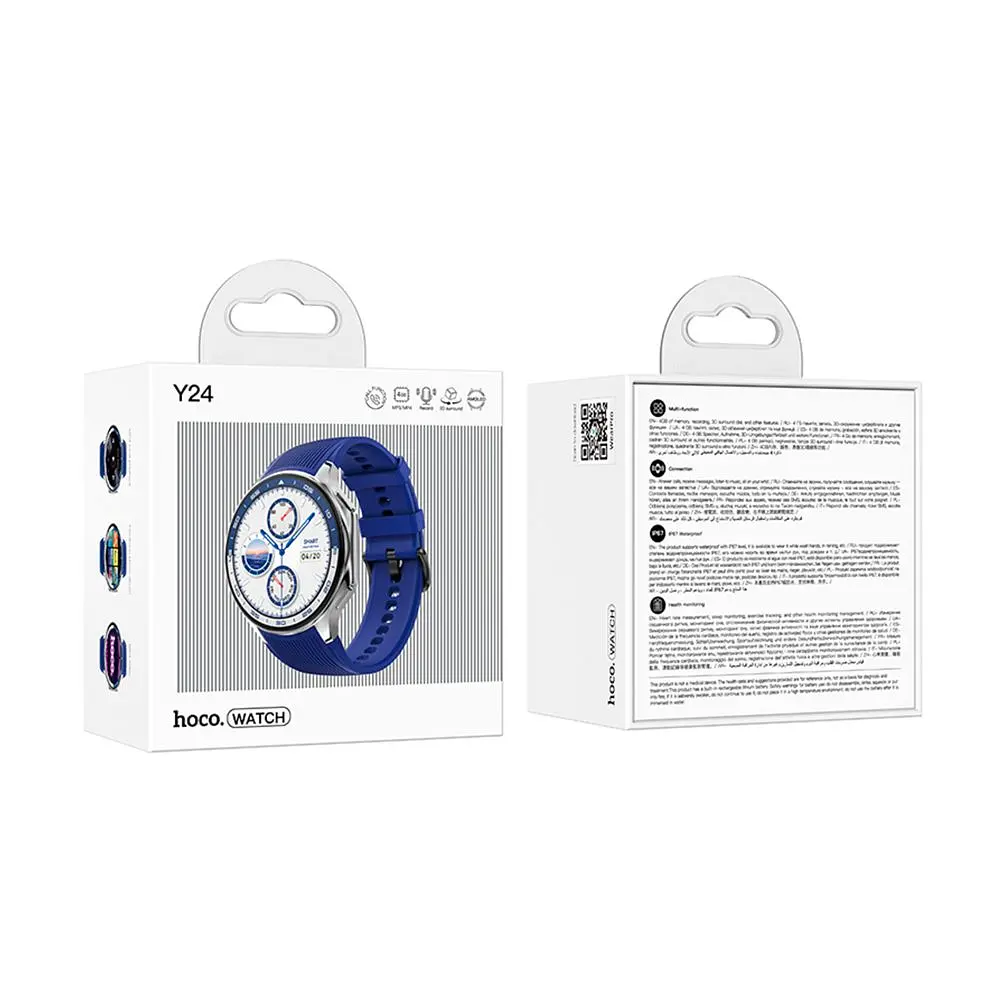 Смарт годинник Hoco Y24 Smart sports watch IP67 Bluetooth V5.3 390mAh Silver (call version) - фото 2