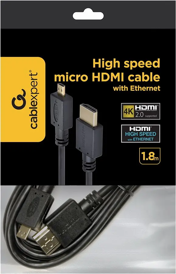Кабель Cablеxpert HDMI - micro-HDMI (D-тип) v2.0 1.8m (CC-HDMID-6) - фото 3