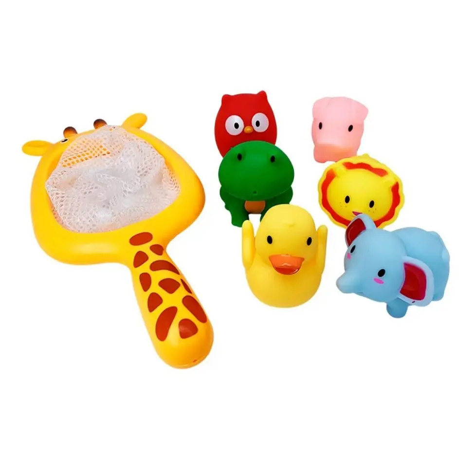 Набор игрушек для ванны MegaZayka MGZ-0933 сачок, 6 игрушек - фото 2
