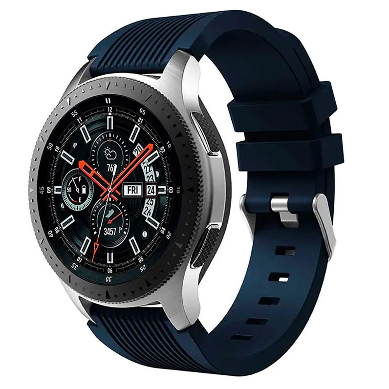 Силіконовий браслет Watchbands 22мм - темно синій розмір L Galaxy (WB001GALAXYDARKBLUEGG) - фото 2